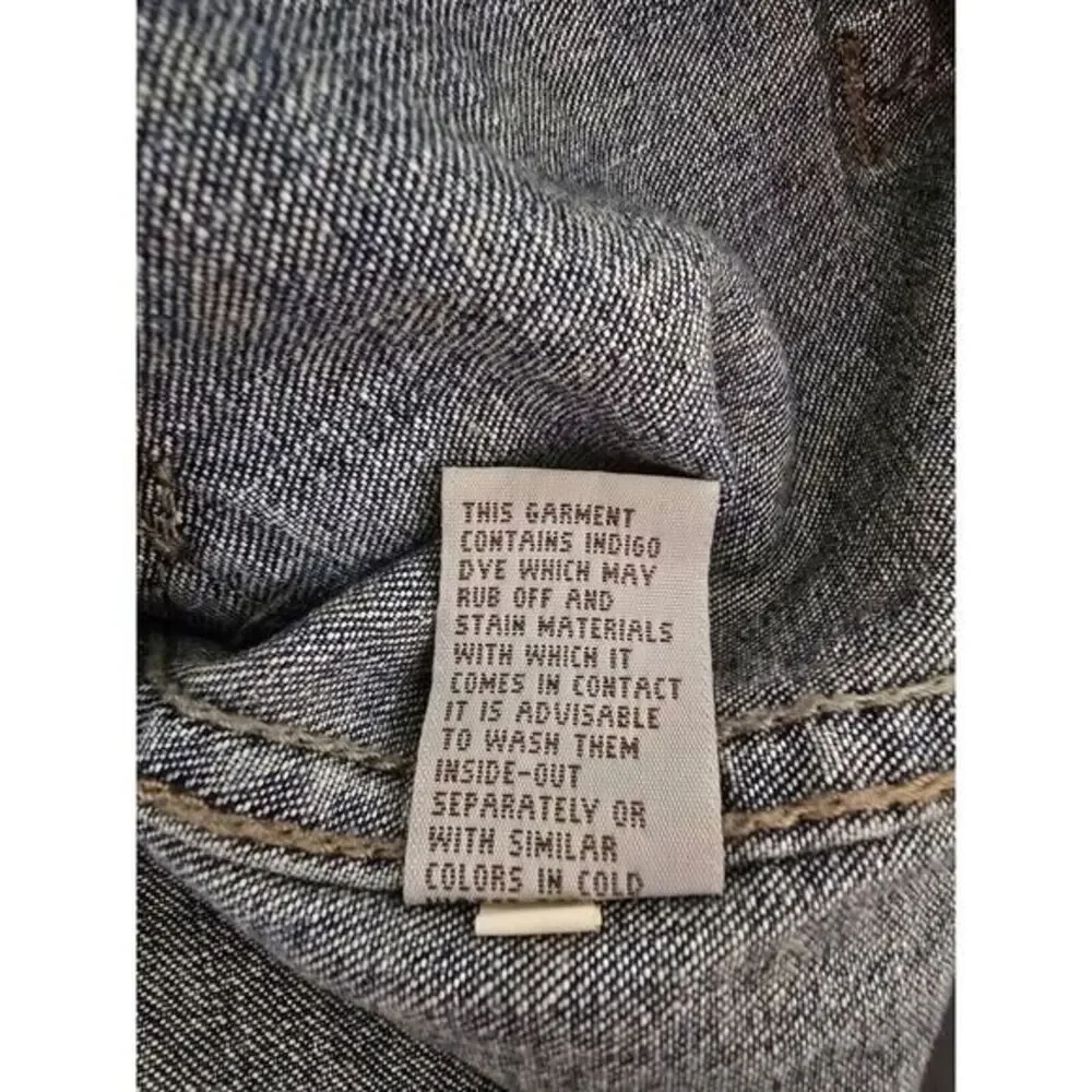 OTB Women's Distressed Blue Denim Jeans Jacket Size Large -6- Rich Mom Old Money
